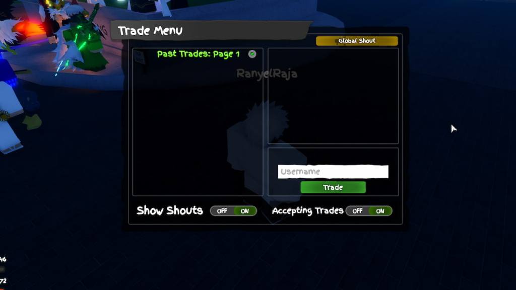 The Trading Window in Grand Piece Online