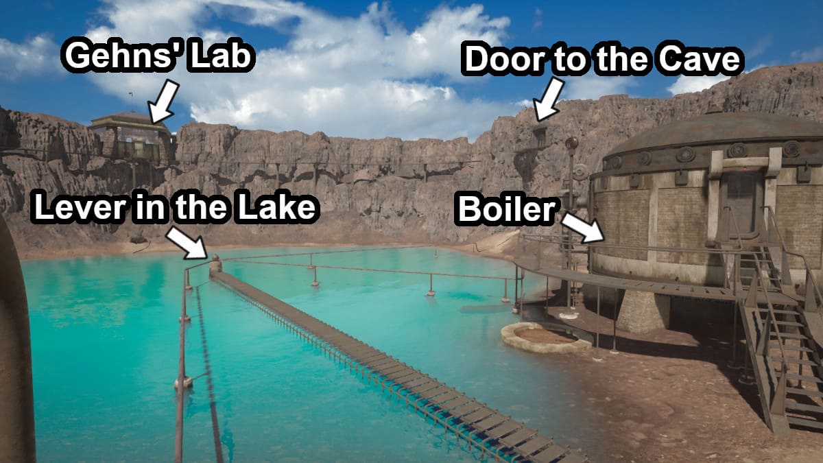 The layout of Boiler Island in Riven.