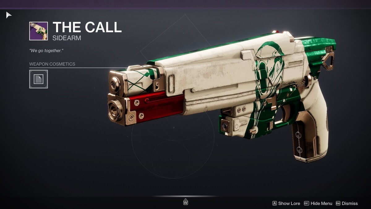 The Call Sidearm in Destiny 2