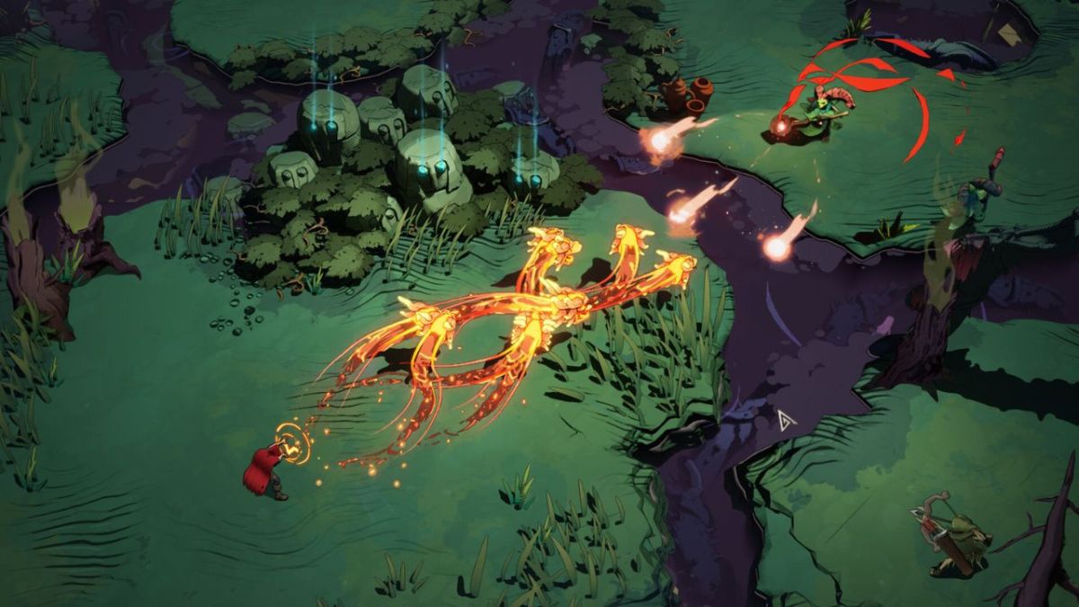 Game art of wizards casting spells in battle