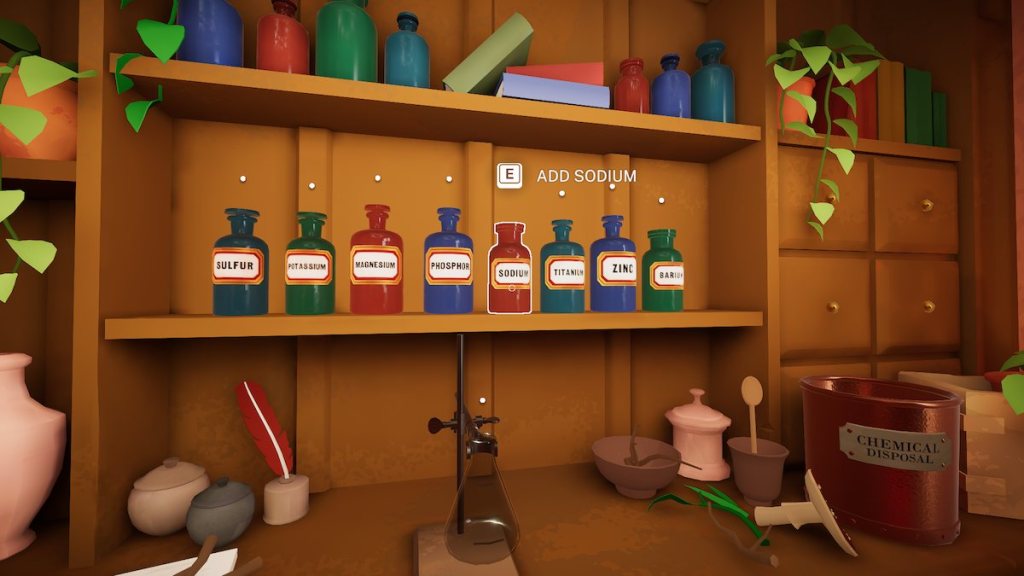 Apothecary shelf in Botany Manor.