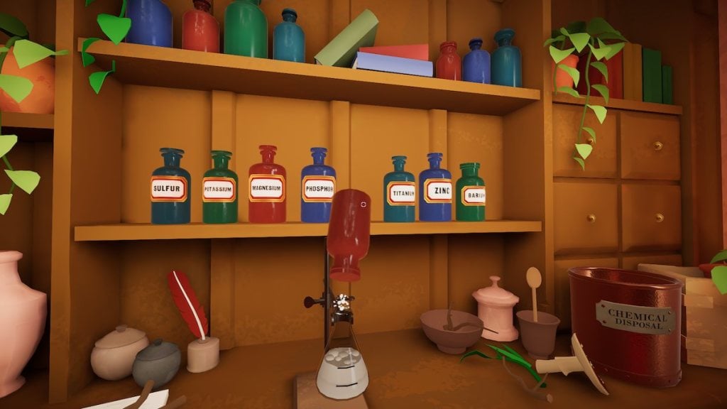 Apothecary sodium bottle in Botany Manor.