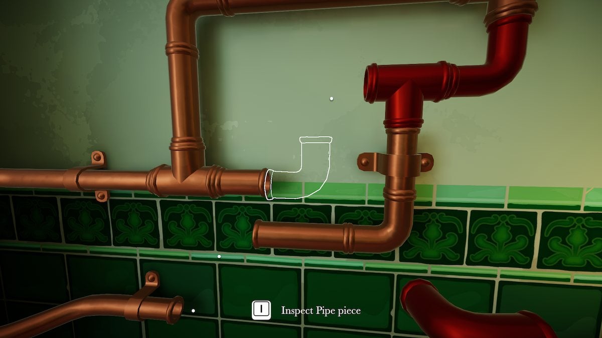 Bathroom pipe puzzle in Botany Manor.