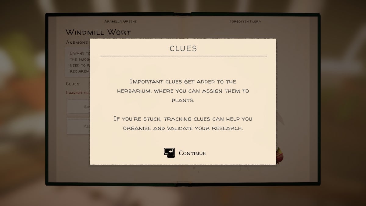 Clue information in Botany Manor.