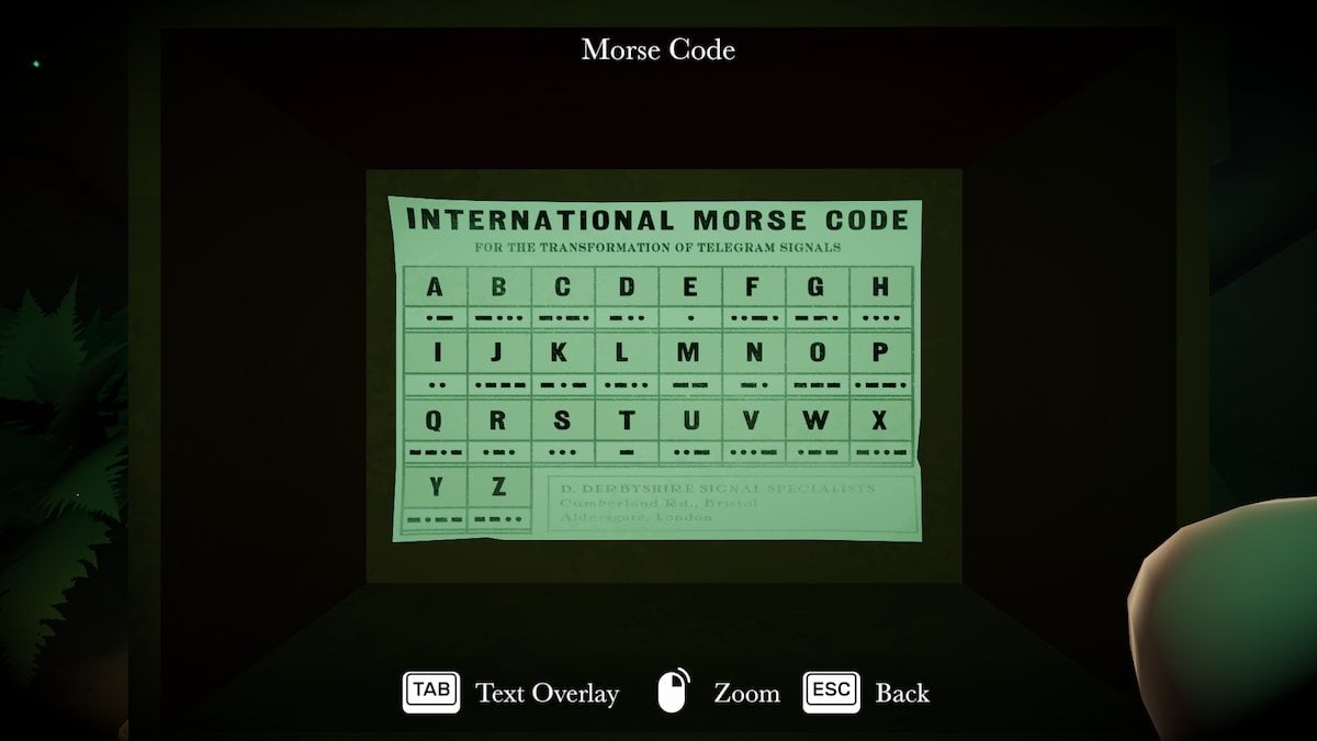 Morse code clue in Botany Manor.