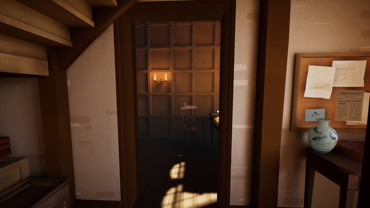 Door under the attic in Botany Manor. 