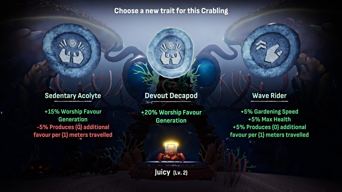 Choosing Traits in Crab God