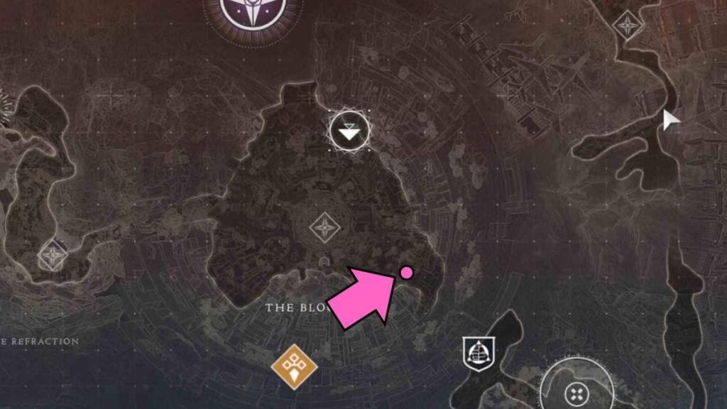 Map location of the Vision of Traveler in The Blooming in Destiny 2 The Final Shape