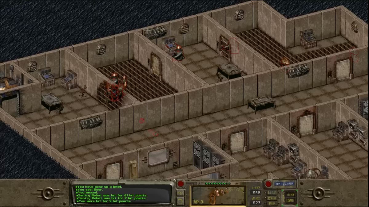 An interior environment during a game of Fallout 1