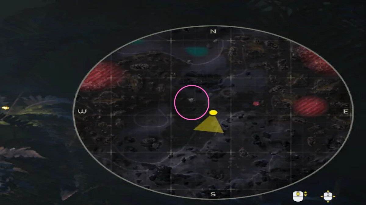 A Super Sample rock marked with a pink circle on the minimap in Helldivers 2