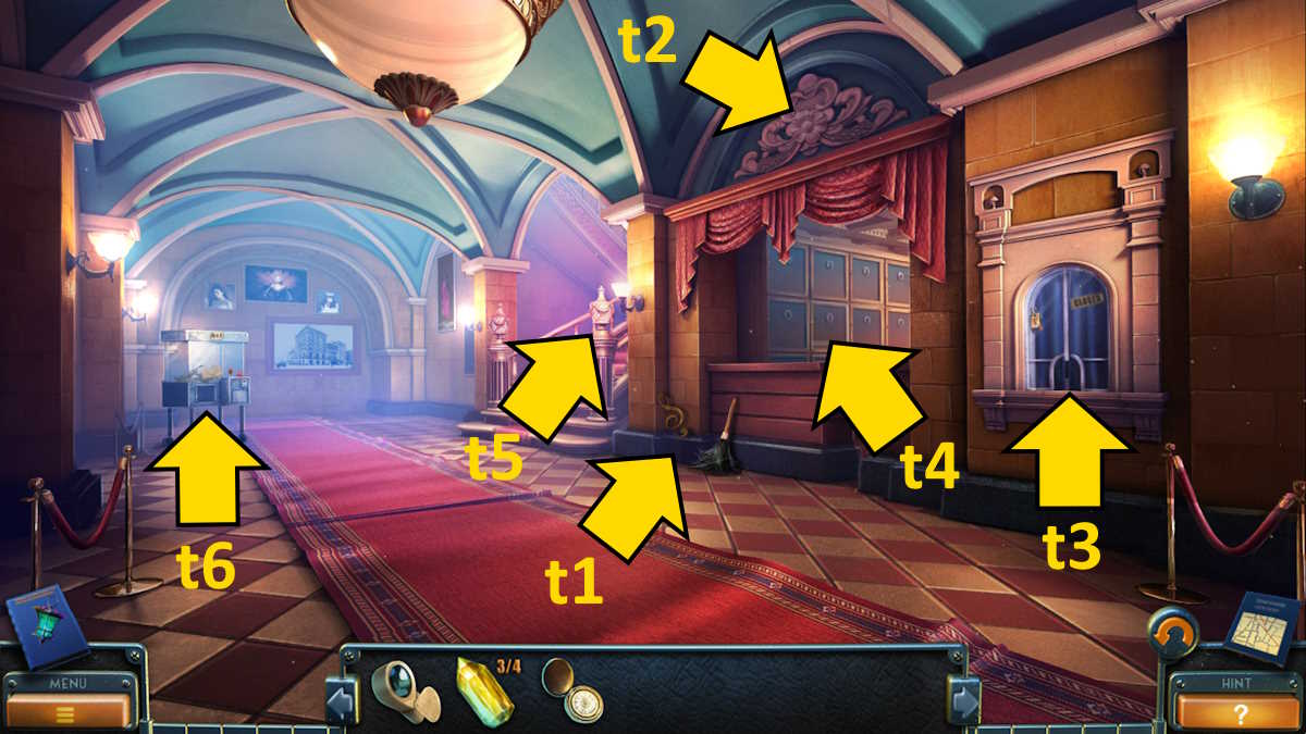 Exploring the opera house hallway in New York Mysteries 3: The Lantern of Souls