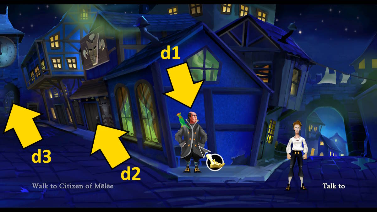 Buying the treasure map and going to the voodoo store in The Secret of Monkey Island: Special Edition