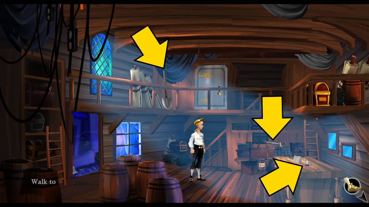 Exloring the general store in The Secret of Monkey Island: Special Edition
