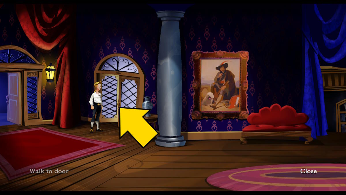 Looking for the idol in the mansion in The Secret of Monkey Island: Special Edition