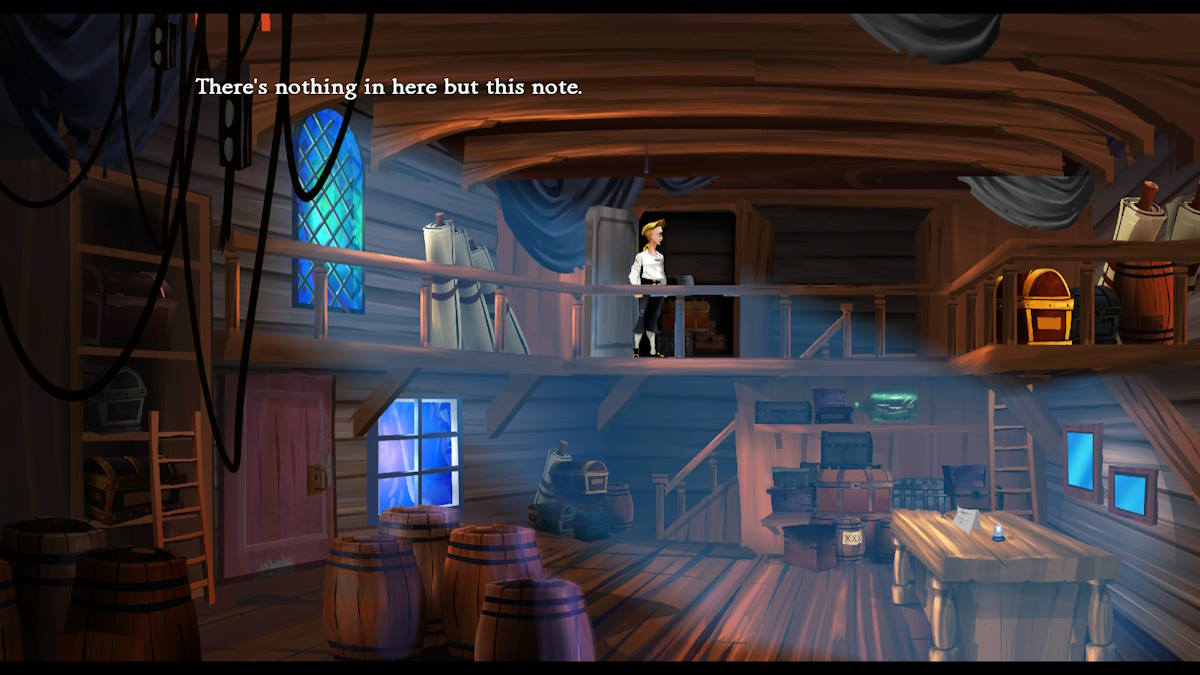 Stealing the credit note in The Secret of Monkey Island: Special Edition