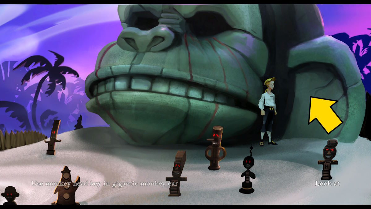 Opening the monkey's head in The Secret of Monkey Island: Special Edition
