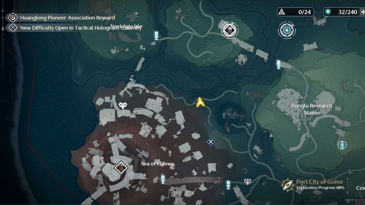 Treasure location of the Old Sketch clue in Wuthering Waves (Map)