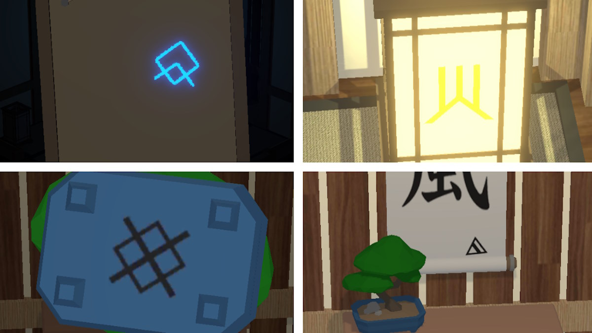 The four symbols you need on level 28 of 50 Tiny Room Escape