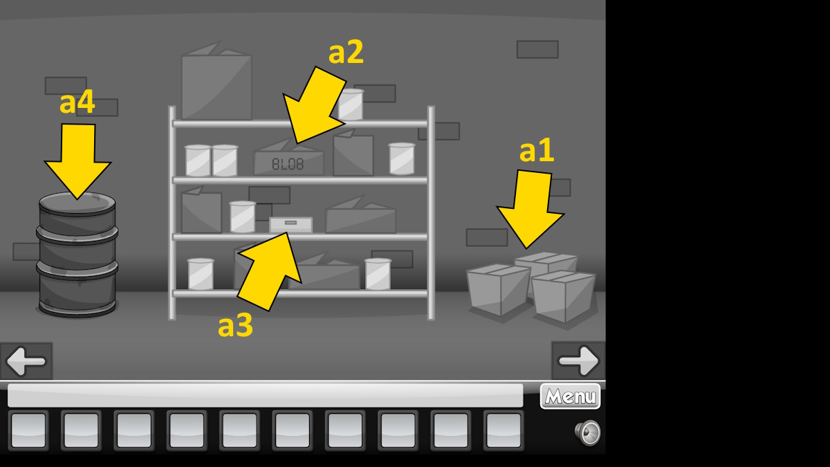 Exploring the cellar shelves in Escape the Black and White House