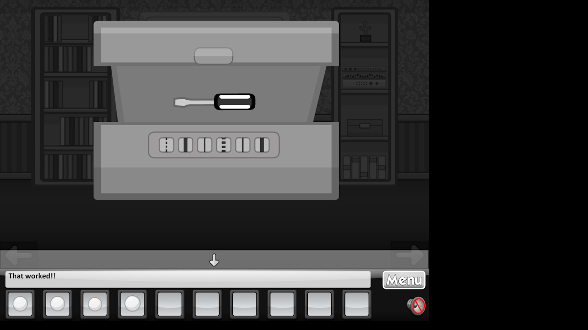 The code for the screwdriver box in Escape the Black and White House
