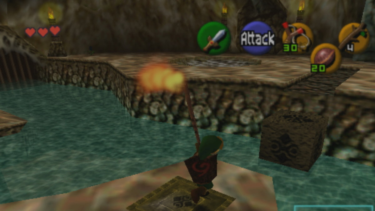 Playing the original Legend of Zelda Ocarina of Time