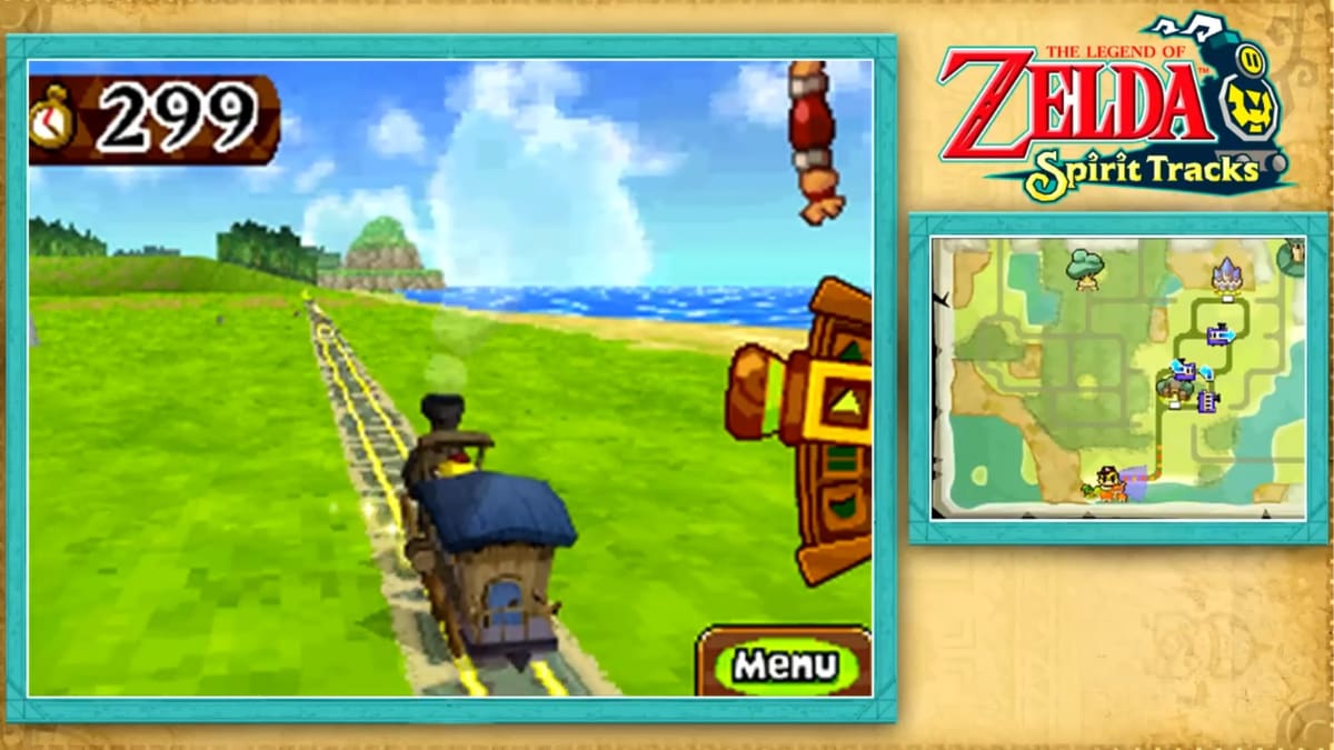 Driving the train in the Legend of Zelda Spirit Tracks