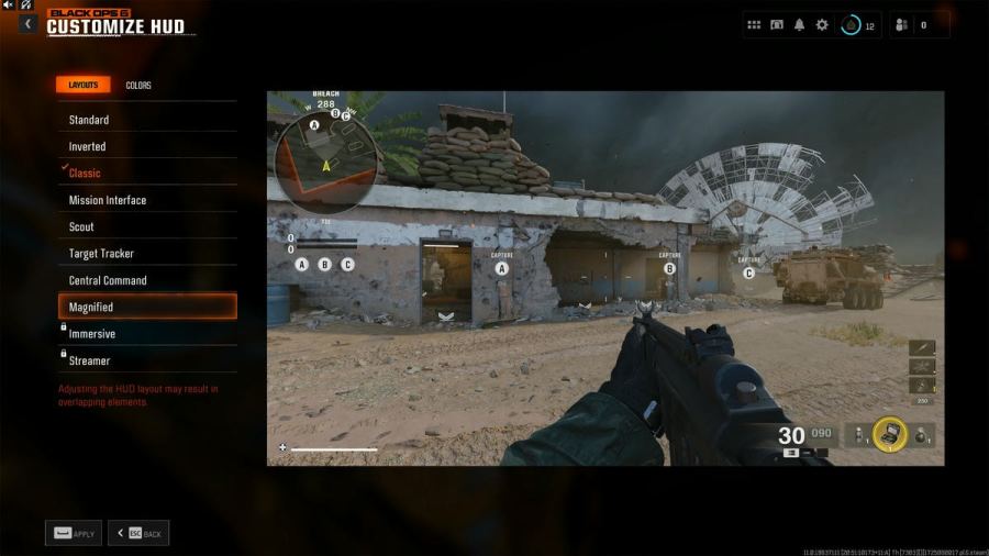 Call of Duty Black Ops 6 magnified HUD layout