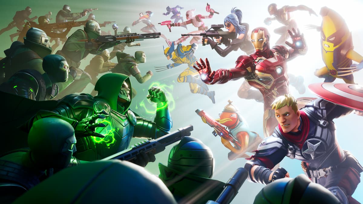 Doctor Doom and avengers poster for Fortnite