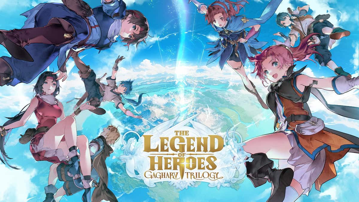 Promotional art for the Legend of Heroes: Gagharv Trilogy featuring Avin, Mile, and Martie