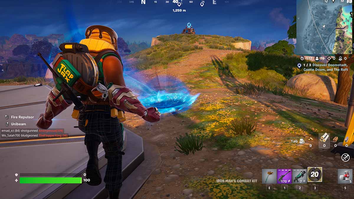 Fortnite character using Iron Man's Combat Kit