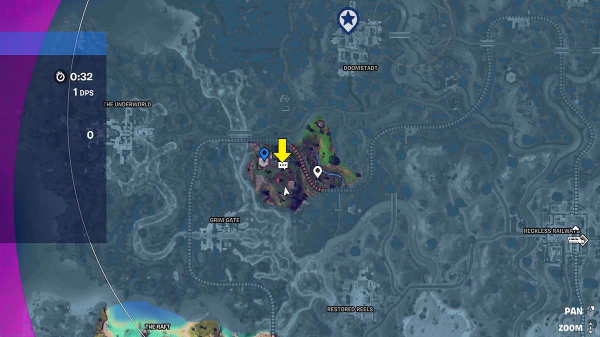 Fortnite map showing Iron Man NPC location