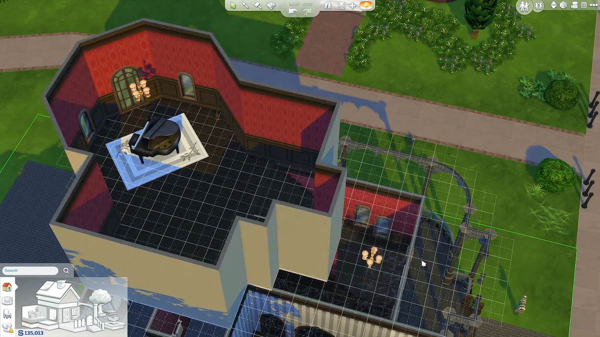 Building a house in The Sims 4.