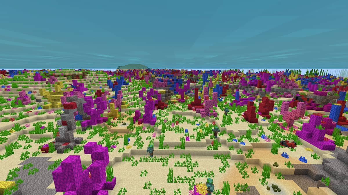 A large Minecraft Coral Reef biome