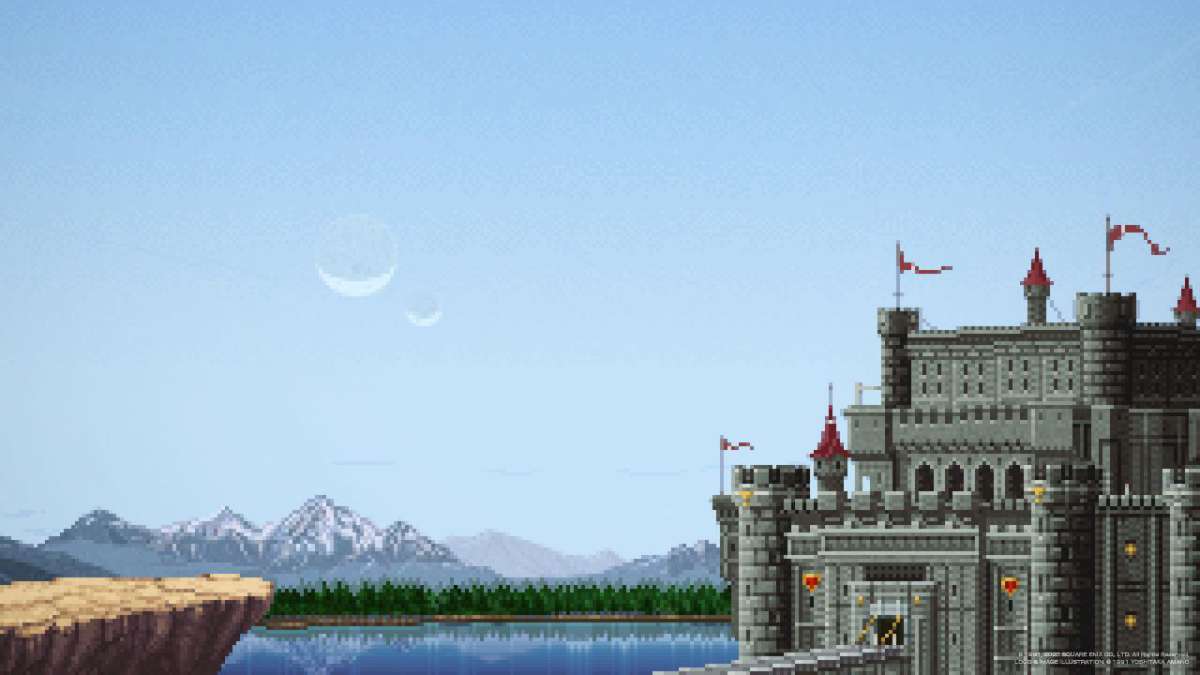 Lanscape shot of Castle Baron in Final Fantasy IV.