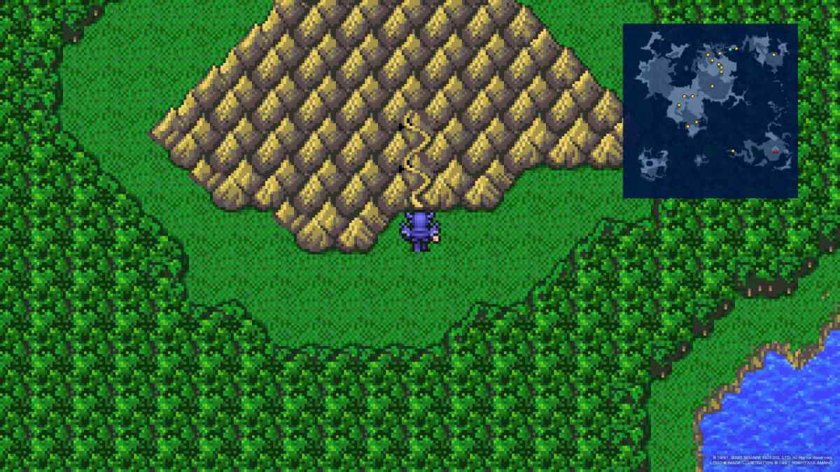 Cecil Harvey approaches Mt. Ordeals in Final Fantasy IV.