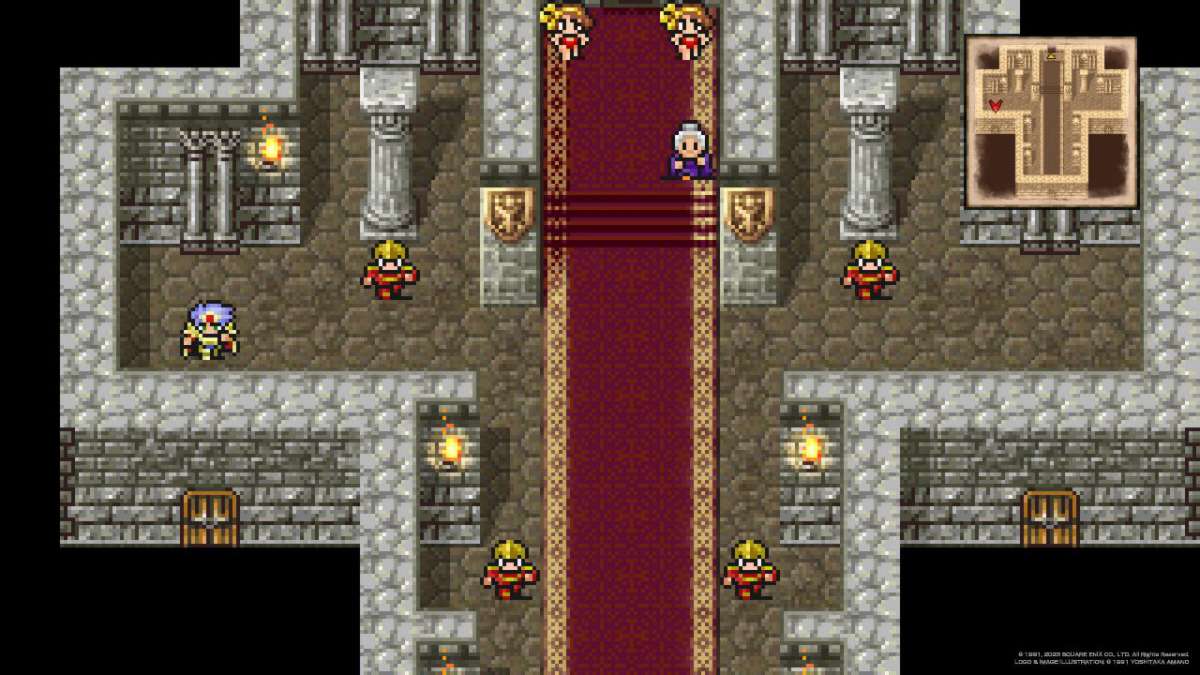 Cecil Harvey approaches the west wing door in Troia Castle in Final Fantasy IV.