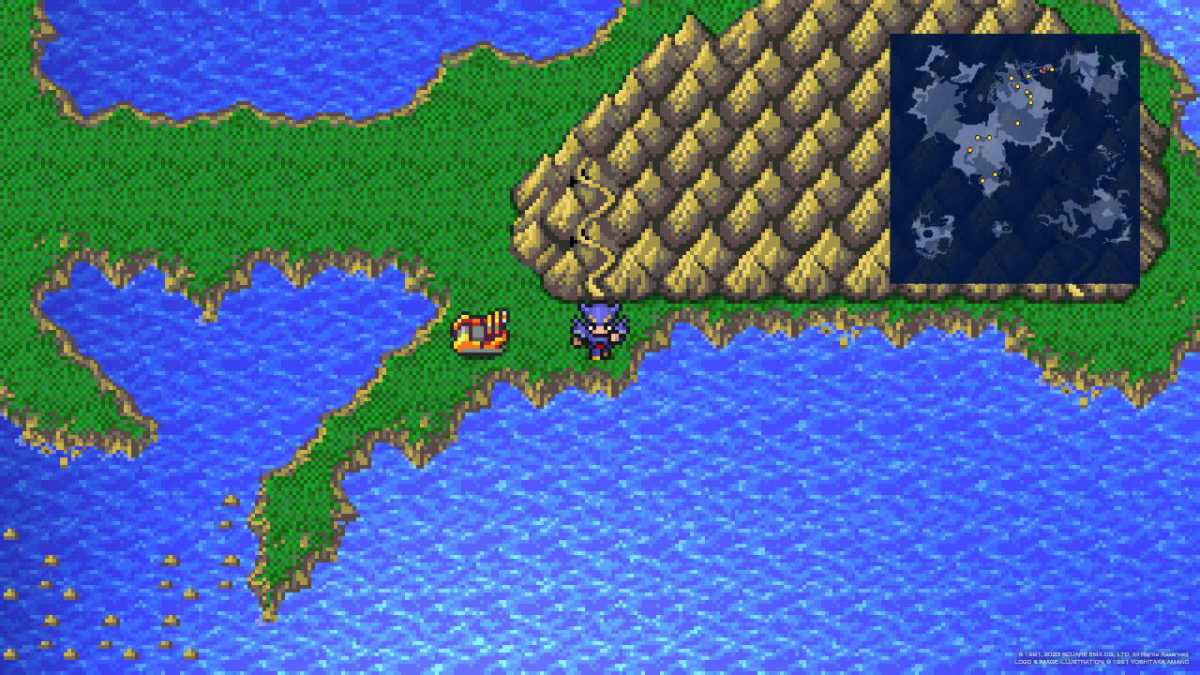 Cecil Harvey stands in front of the Mt. Hobs entrance in Final Fantasy IV.