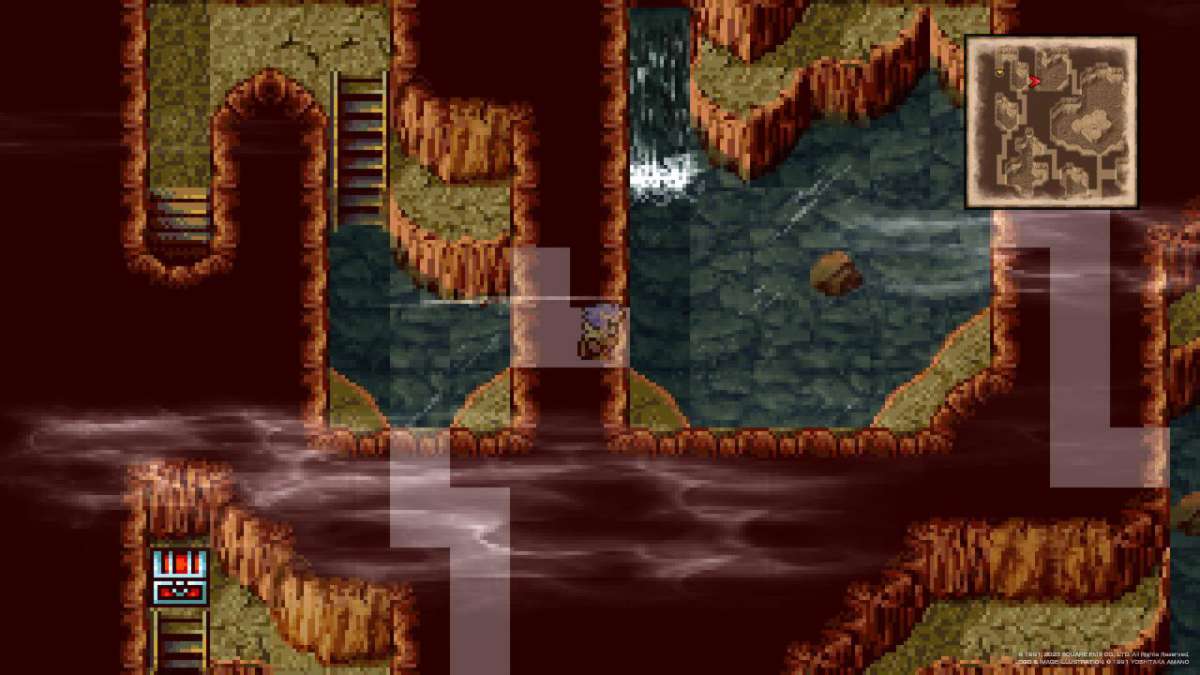 Cecil Harvey stands in a secret passage in the Old Waterway in Final Fantasy IV.