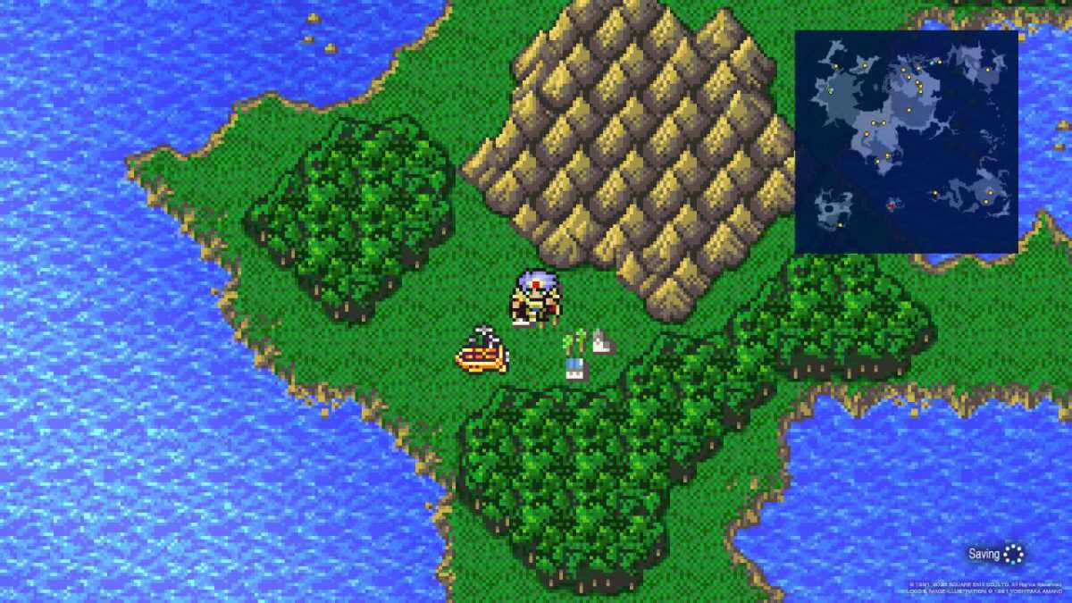 Cecil Harvey stands between the Enterprise and Agart in Final Fantasy IV.